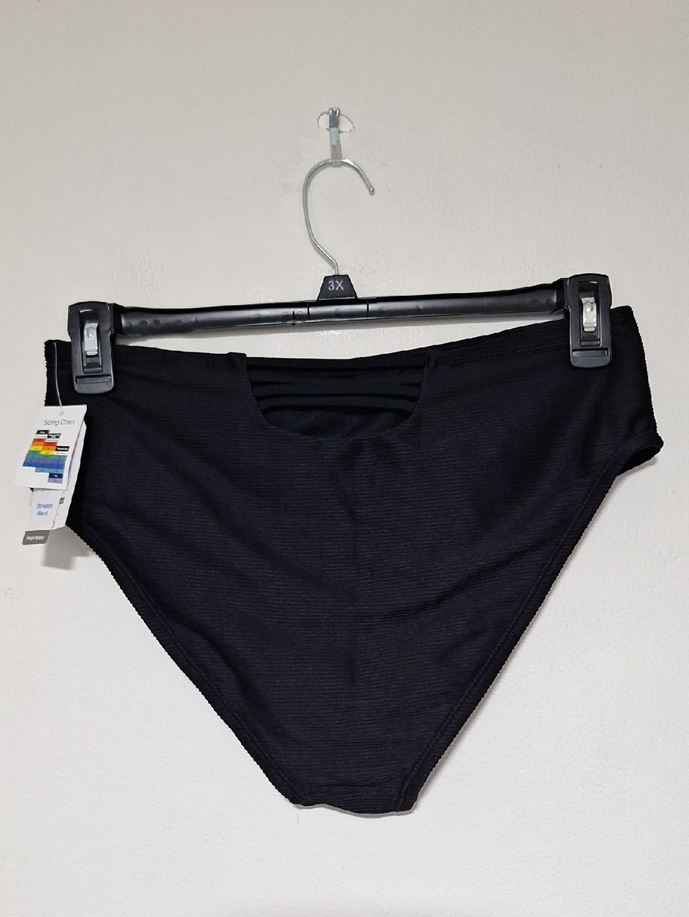 Time and Tru Black High-Waist Bikini Bottoms